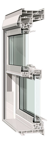 3000 Series Dual Pane Double Hung Replacement Window Crosscut